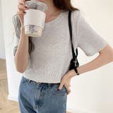 tシャツ レディース半袖ワッフルTシャツ | ANGELCLOSET | 詳細画像1