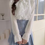 フリルブラウス 長袖 シアートップス上品 | ANGELCLOSET | 詳細画像13