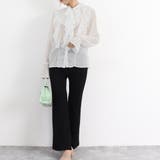 フリルブラウス 長袖 シアートップス上品 | ANGELCLOSET | 詳細画像16