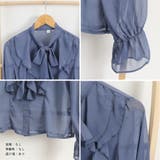 フリルブラウス 長袖 シアートップス上品 | ANGELCLOSET | 詳細画像4