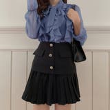 フリルブラウス 長袖 シアートップス上品 | ANGELCLOSET | 詳細画像8