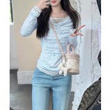 レディースカウルネックロンT重ね着風 細身Tシャツ長袖 シアーロングtシャツ薄手… | SUNSHINE CLOSET | 詳細画像12 