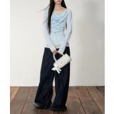 レディースカウルネックロンT重ね着風 細身Tシャツ長袖 シアーロングtシャツ薄手… | SUNSHINE CLOSET | 詳細画像3 