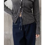 チェックカラー リボンリブニットトップス | SUNSHINE CLOSET | 詳細画像13