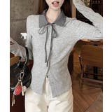 チェックカラー リボンリブニットトップス | SUNSHINE CLOSET | 詳細画像6