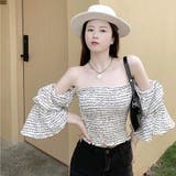 シャーリング オフショルダー トップス | ANGELCLOSET | 詳細画像5
