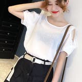 前後2way シフォン ブラウス 半袖 | ANGELCLOSET | 詳細画像1
