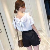 前後2way シフォン ブラウス 半袖 | ANGELCLOSET | 詳細画像4