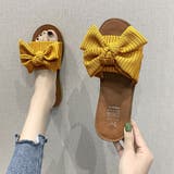 イエロー | リボンサンダル レディース ぺたんこ | SUNSHINE CLOSET
