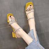 イエロー | サンダル チャンキーヒール レディース | SUNSHINE CLOSET