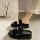 一字*ブラック | 厚底サンダルレディースクロスサンダル | SUNSHINE CLOSET