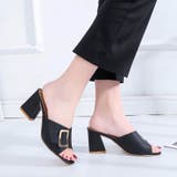 ブラック | チャンキーヒール オープントゥ サンダル | SUNSHINE CLOSET