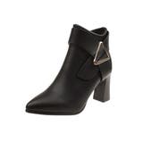 ブラック | チャンキーヒール ブーティー 太ヒール | SUNSHINE CLOSET