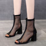 メッシュ ブーツサンダル 夏 太めヒール | SUNSHINE CLOSET | 詳細画像1