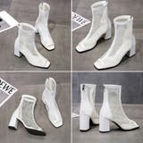 メッシュ ブーツサンダル 夏 太めヒール | SUNSHINE CLOSET | 詳細画像3