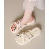 レディース ビジュー付きミュールサンダル疲れにくい お花モチーフサマーサンダル軽… | SUNSHINE CLOSET | 詳細画像14 