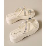 レディース ビジュー付きミュールサンダル疲れにくい お花モチーフサマーサンダル軽… | SUNSHINE CLOSET | 詳細画像17 