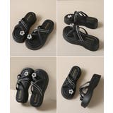 レディース ビジュー付きミュールサンダル疲れにくい お花モチーフサマーサンダル軽… | SUNSHINE CLOSET | 詳細画像19 