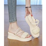 レディース ミュールサンダル 歩きやすいギャザーフリルサンダル | SUNSHINE CLOSET | 詳細画像4