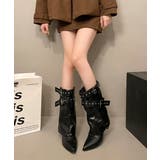 レディースバックルベルトミドルブーツ Y2Kルーズブーツ 走れるカバーブーツ履き… | SUNSHINE CLOSET | 詳細画像11