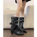 レディースバックルベルトミドルブーツ Y2Kルーズブーツ 走れるカバーブーツ履き… | SUNSHINE CLOSET | 詳細画像21