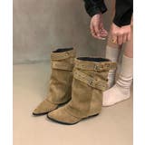 レディースバックルベルトミドルブーツ Y2Kルーズブーツ 走れるカバーブーツ履き… | SUNSHINE CLOSET | 詳細画像5