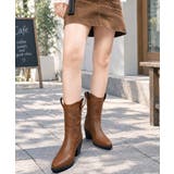 ヴィンテージライク合成皮革ミドル丈ブーツチャンキーヒーレディース 秋冬シューズ韓… | SUNSHINE CLOSET | 詳細画像10