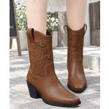ヴィンテージライク合成皮革ミドル丈ブーツチャンキーヒーレディース 秋冬シューズ韓… | SUNSHINE CLOSET | 詳細画像7