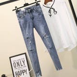 ダメージジーンズデニムスキニーパンツ 春 春服 | ANGELCLOSET | 詳細画像11
