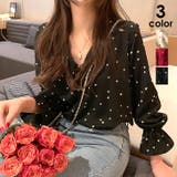 ハート柄 シャツブラウス レディースVネック | SUNSHINE CLOSET | 詳細画像1 