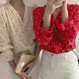 ハート柄 シャツブラウス レディースVネック | SUNSHINE CLOSET | 詳細画像12 