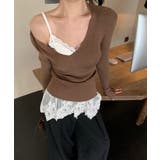 カップ付き レース裾キャミソール 韓国風 | ANGELCLOSET | 詳細画像4
