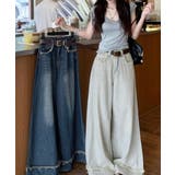 ハイウエスト デニムワイドパンツ 韓国風 | SUNSHINE CLOSET | 詳細画像13 