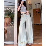 ハイウエスト デニムワイドパンツ 韓国風 | SUNSHINE CLOSET | 詳細画像9 