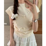 リボン付きリブニット プチハイネック夏服 | SUNSHINE CLOSET | 詳細画像1 