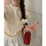 リボン付きリブニット プチハイネック夏服 | SUNSHINE CLOSET | 詳細画像4 