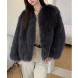 韓国風ノーカラーフェイクファージャケット | SUNSHINE CLOSET | 詳細画像1 