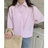 爽やかストライプ ゆったり半袖シャツ ナチュラルブラウス | SUNSHINE CLOSET | 詳細画像10