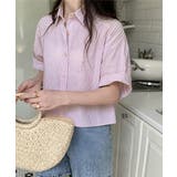 爽やかストライプ ゆったり半袖シャツ ナチュラルブラウス | SUNSHINE CLOSET | 詳細画像12