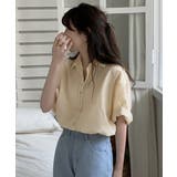 爽やかストライプ ゆったり半袖シャツ ナチュラルブラウス | SUNSHINE CLOSET | 詳細画像3