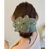 パールシュシュ きれいめ上品 大ぶりシアーシュシュ大きめ | SUNSHINE CLOSET | 詳細画像1