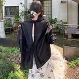 ブラック | シアーシャツブラウス カーディガン 春 | ANGELCLOSET