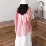 ピンク | シアーシャツブラウス カーディガン 春 | ANGELCLOSET