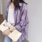 パープル | シアーシャツブラウス カーディガン 春 | ANGELCLOSET