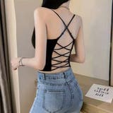 ブラック | カップ付き キャミソール クロス2way | SUNSHINE CLOSET