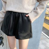 ブラック | フェイクレザー ショートパンツ レディース | ANGELCLOSET