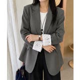 レディースレースカフススーツジャケットビッグシルエットゆったりミドル丈アウター … | SUNSHINE CLOSET | 詳細画像2