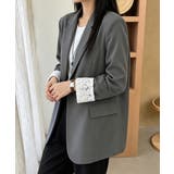 レディースレースカフススーツジャケットビッグシルエットゆったりミドル丈アウター … | SUNSHINE CLOSET | 詳細画像3
