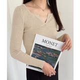 Vネック ニットトップス 長袖ニットソー | ANGELCLOSET | 詳細画像16