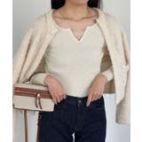 Vネック ニットトップス 長袖ニットソー | ANGELCLOSET | 詳細画像18